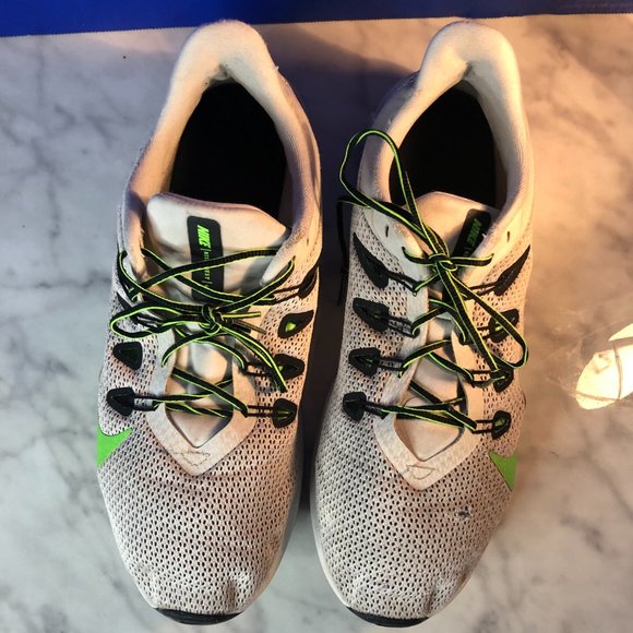 Nike Quest Mens Running Shoes Sneakers White Grey Lime Green Swoop Sz 11.5 - Picture 3 of 13